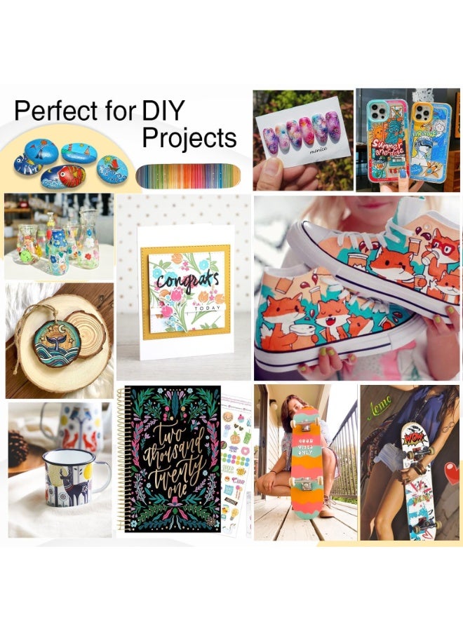 Peachjoy Acrylic Markers, 12 Colors Dual Tip Acrylic Paint Pens Markers, Pens Paint Markers for Wood, Rock Painting, Glass, DIY Crafts, Canvas, Stone - Image 3